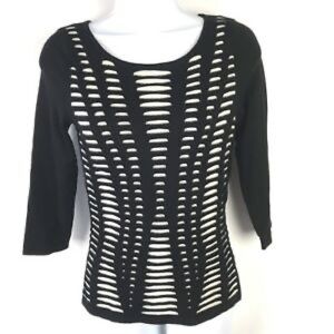 - Express Black/Natural Slash Cut Sweater